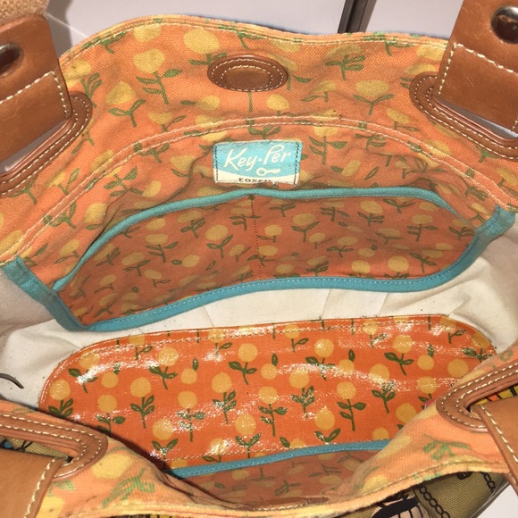 FOSSIL Key•Per birdcage canvas/coated canvas bag - Picture 6 of 8